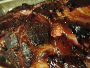 Double Smoked Pork Loin Closeup