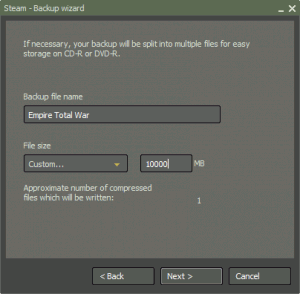 Steam backup 2